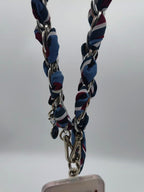 Kettenriemen Strap Bordeaux Blau Silber
