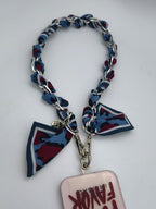 Kettenriemen Strap Bordeaux Blau Silber