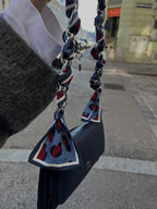 Kettenriemen Strap Bordeaux Blau Silber